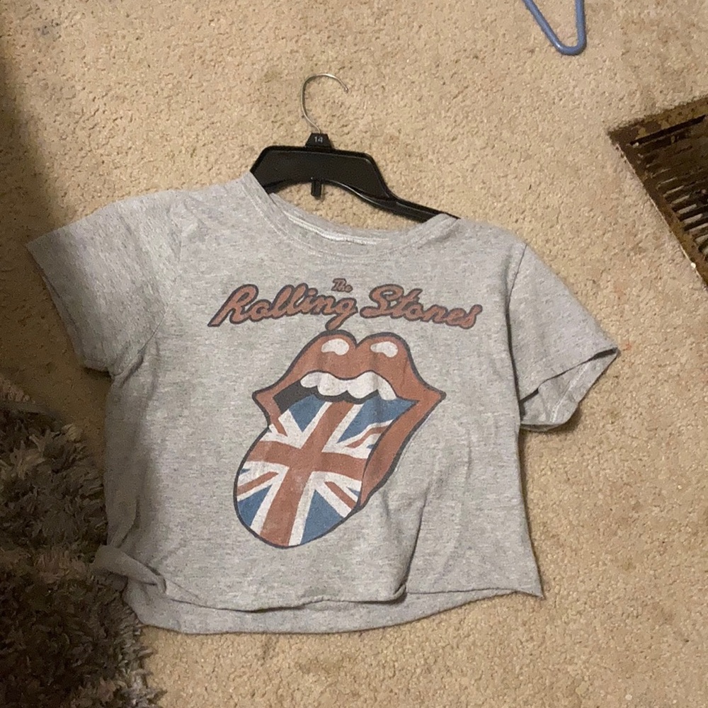 rolling stones cropped t-shirt